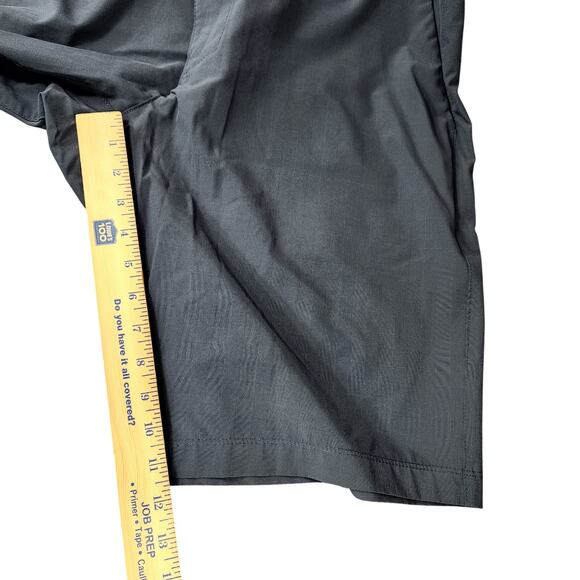 Hang Ten Hybrid Board Short 38 Men Dark Gray Plaid Flat Front Swim Surf Golf 11" - Picture 8 of 11